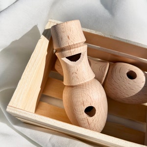 Silbato de madera para pájaros, instrumento musical de juguete, silbato de madera, instrumento musical, regalo para el primer cumpleaños de bebé, juguete musical Montessori para niños, madera