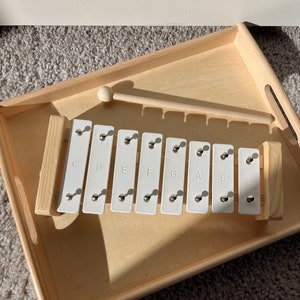 Baby Xylophone White Wooden Xylophone Montessori Kids Music Toy Instruments Gift for 1 year old Toddler Musical Instrument image 1