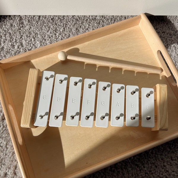 Baby Xylophone White Wooden Xylophone Montessori Kids Music Toy Instruments Gift for 1 year old Toddler Musical Instrument