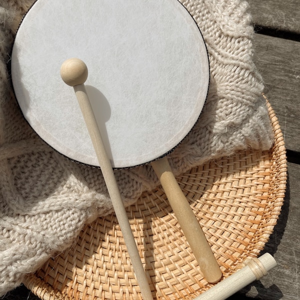 Wooden Drum Hand Drum Kids Drum Instrument Baby Drum Toy Instruments Montessori Music Toys, Wooden Musical Instruments for Kids