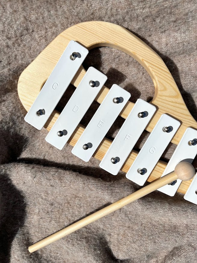 Clearance White Wooden Xylophone Baby Xylophone Montessori Etsy