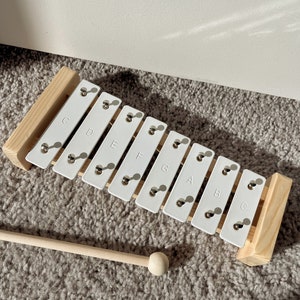 Baby Xylophone White Wooden Xylophone Montessori Kids Music Toy Instruments Gift for 1 year old Toddler Musical Instrument image 6