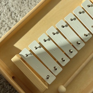 Baby Xylophone White Wooden Xylophone Montessori Kids Music Toy Instruments Gift for 1 year old Toddler Musical Instrument image 3