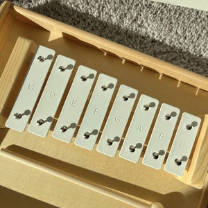 Baby Xylophone White Wooden Xylophone Montessori Kids Music Toy Instruments Gift for 1 year old Toddler Musical Instrument image 2