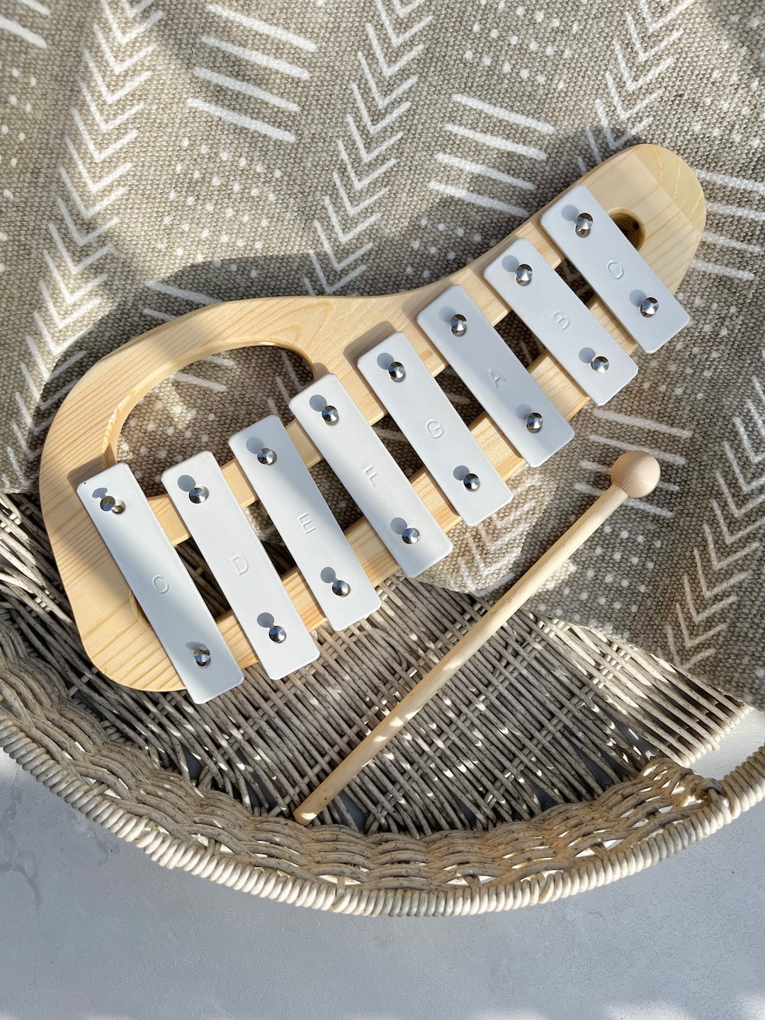White Wooden Xylophone Baby Xylophone Montessori Baby Instruments Kids Music Toy Instruments