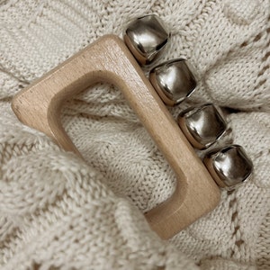 hand made wooden baby toy rattle