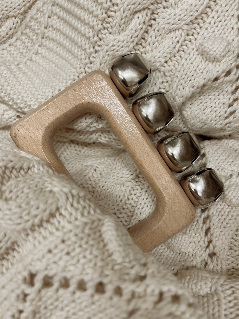 hand made wooden baby toy rattle