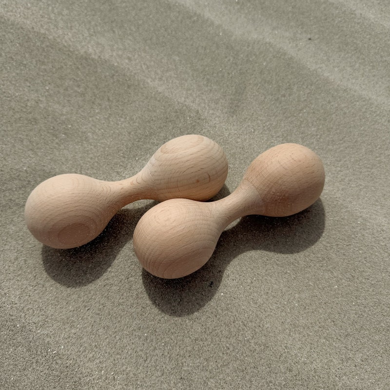 Babyhug Maracas Wooden Rattle Toy Set of 2