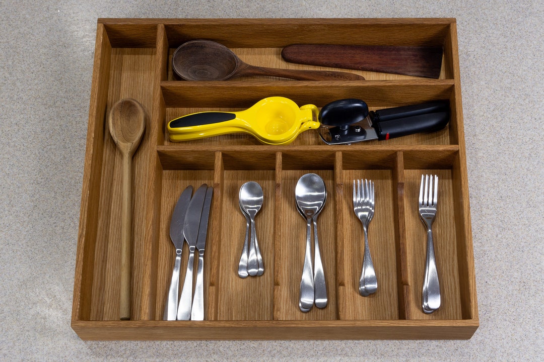 Custom White Oak Kitchen Drawer Organizer Kitchen Organizer Silverware ...