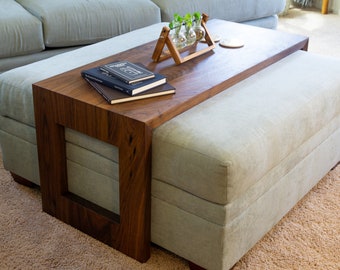 Ottoman Table | Waterfall Ottoman Table | Waterfall Coffee Table | Solid Walnut | Solid Wood Coffee Table | Ansley Ottoman Table