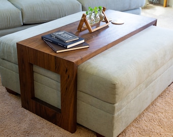 Ottoman Table | Waterfall Ottoman Table | Waterfall Coffee Table | Solid Walnut | Solid Wood Coffee Table | Ansley Ottoman Table