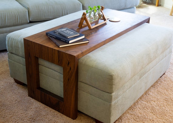 The Ansley Ottoman Table Handmade in Arizona From Solid Walnut Cherry and White Oak Etsy