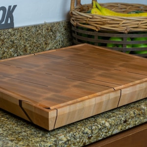 Maple End Grain Cutting Board Handmade Butcher Block Cutting Board image 1