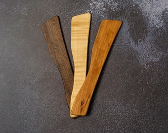 Handgjord träspreader | Valnöt, lönn, körsbär | Köksnödvändigt