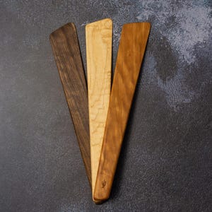 13 inch Old Saguaro Woodcraft spatulas in Walnut, Hard Maple, and Cherry
