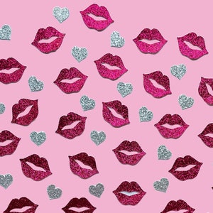 Lip Confetti For Bachelorette Party Decor Kiss Decoration For Bride Shower Glitter Table Scatter For Hen Night Kiss Them for Adult Night