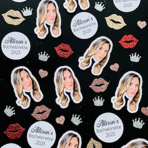 Custom Bride Face Confetti | Personalized Bride Squad Tag | Bride Team Sticker | Bachelorette Party | Bachelor party | Bridesmaid Party
