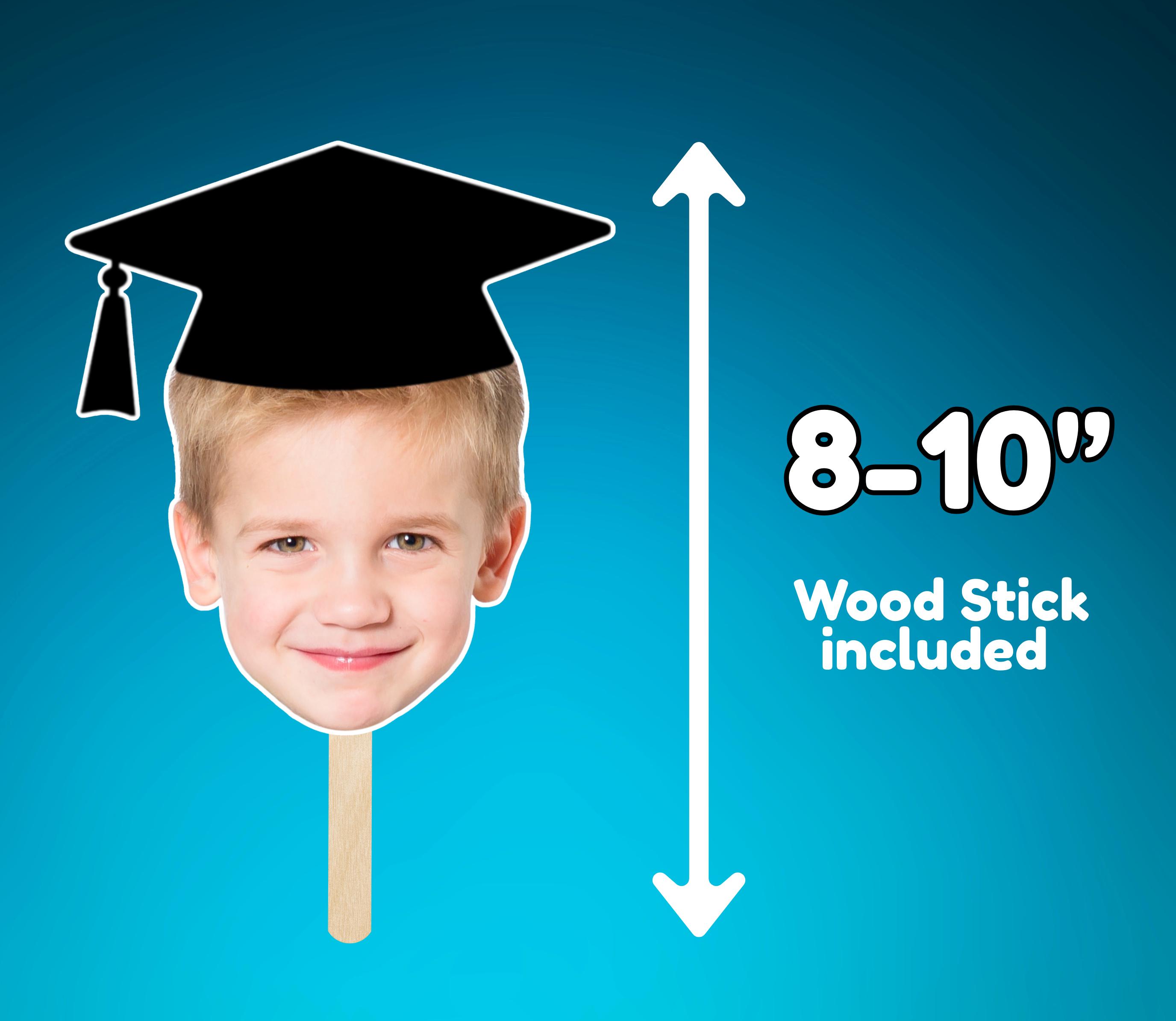 Grad Face Sticks Custom Graduation Cutout: Graduate Face Fan, Personalized Graduation ...