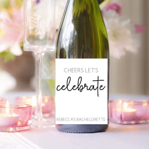 Custom Champagne Label, Bachelorette Wine Label, Engagement Bottle Sticker, Wedding Gift, Personalized Favor Gift, Wedding Champagne Sticker