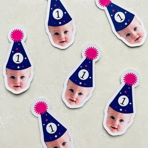 Birthday Face Confetti, Custom Birthday Decoration, Birthday Hat, Personalized Face Cutout, Fun Party Decor, 30, 40, 50, 60, Cupcake Topper image 3