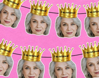 Personalized Retirement Face Banner: Custom Party Decoration