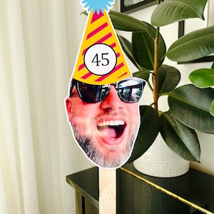Face on a Stick, Big Head Face Cutout, Custom Birthday Party Decor,  Personalized Fat Head, 20th, 30th, 40th, 50th, 60th, Funny Party Decor