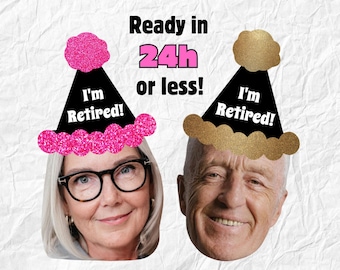 Custom Face Retirement Party Banner, Personalized Decoration (Digital File)