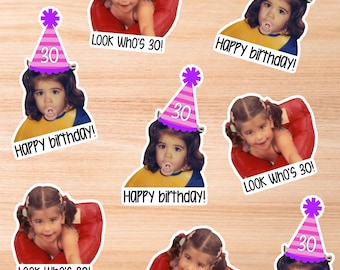 Pegatinas faciales personalizadas, decoración para fiestas de cumpleaños, confeti fotográfico