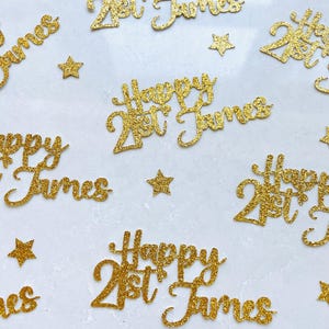 Custom Birthday Party Decoration, Happy Birthday Confetti, Party Favors, Personalized Name Decoration, 20th, 30th, 40th