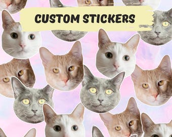 Custom Pet Face Stickers, Die Cut Vinyl Decal, Personalized Gift