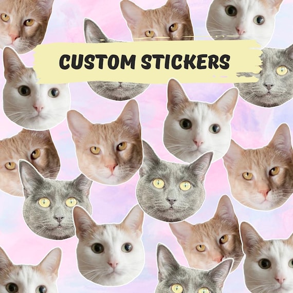 Custom Pet Face Stickers, Die Cut Vinyl Decal, Personalized Gift