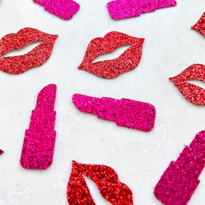 Lipstick Confetti, Bachelorette Party Decoration, Hen Night Confetti, Bride Shower Table Scatter, Lips, Bachelor Party Glitter Confetti