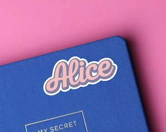 Gepersonaliseerde naamsticker, glanzende vinylsticker