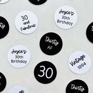 Custom Birthday Decorations, Custom Birthday Decor, Personalized Bachelorette Party Confetti, Names Confetti, Custom Text, 30th, 40th, 50th