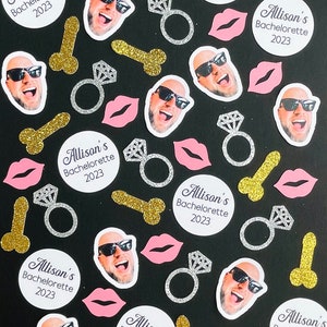 Bachelorette Party Custom Confetti, Personalize Face, Hen Party Decoration, Bridal Shower Idea, Groom Face, Bride Face, Glitter Gift Favor