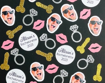 Personalized Face Confetti, Bachelorette Party Decoration, Glitter Gift