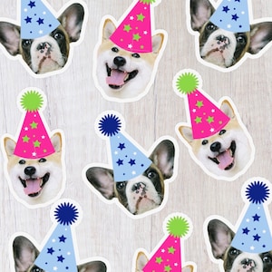 Custom Dog Face Confetti, Personalized Cat Face Confetti, Face Sticker, Pet Face Cutout, Dog Birthday Hat, Car Birthday Party Decoration