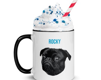 Custom Pet Mug Using Pet Photo + Name Custom Dog Mug Dog Coffee Cup Personalized Cat Mug Dog Mom Mug Personalized Cat Dad Gift for Dog Lover