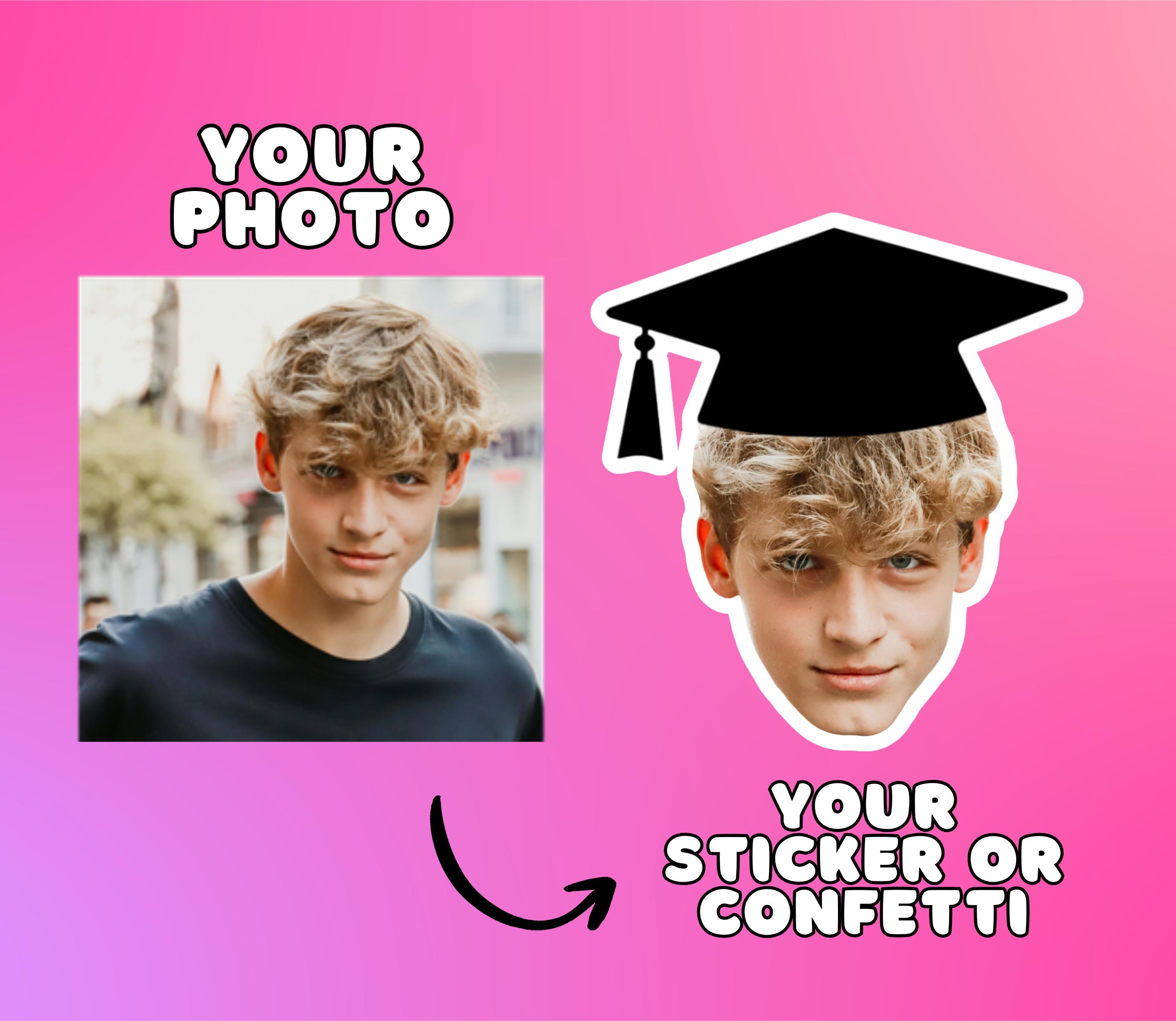 Graduation Inserrt Face Custom Graduate Face Stickers or Confetti: Graduation Party Decor ...