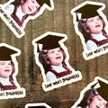 Graduation Gift, Custom Graduation Party Decoration, Personalized Graduation Favors, Confetti or Stickers with Photo, Graduated Face
