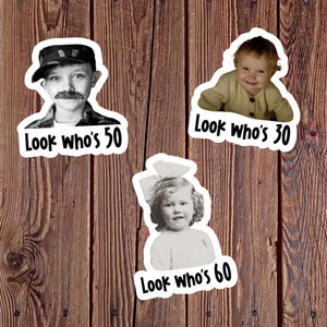 Custom Face Stickers, Funny Birthday Decoration, Bachelorette Party, Table Scatter, Birthday Party Decoration, 30, 40, 50, 60, Cake Topper