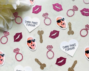 Personalisierte Bachelorette Party Konfetti, Benutzerdefiniertes Gesicht, freches Brautdekor