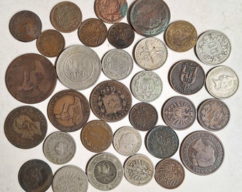 Antique World Coins: 100+ Year Old Coins in Good Condition (random