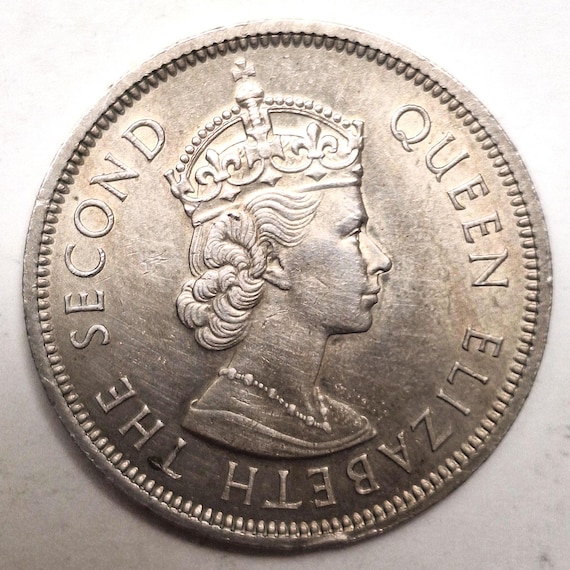 1960 年英国女王エリザベス 2 世、香港 1 ドル硬貨、状態良好。 - Etsy