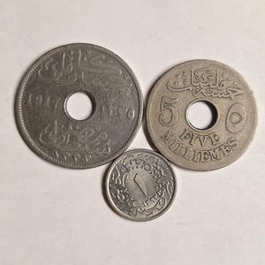 Rare Egyptian Coin Bundle: 1910s-1920s Collectible Coins