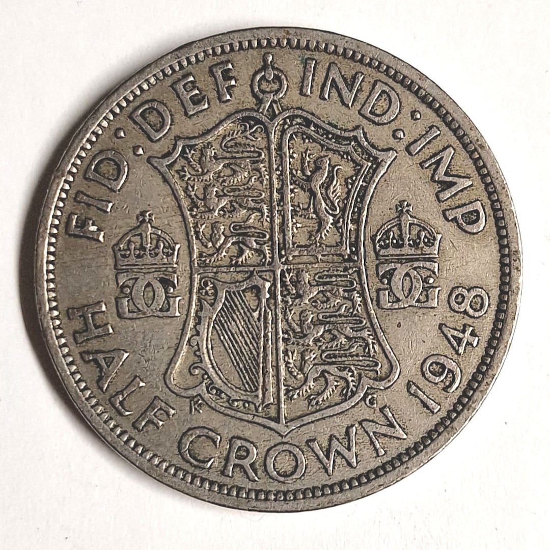 King VI, 1948 United Kingdom Half Crown Coin in Excellent