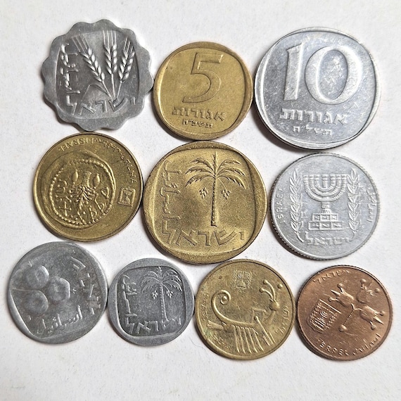 Israeli Shekel Coin Collection: 1950s-1970s, 10 Coins bundle, no duplicates!