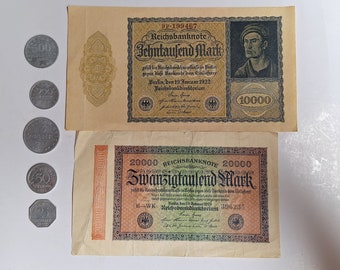 Post WWl German Inflationary coin and bank note collection. Only one order left in stock!