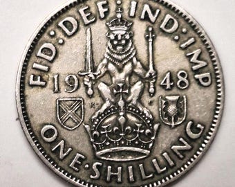 イギリス　記念　硬貨 1948年イギリス1シリング硬貨：ジョージ6世の英国紋章 - Etsy 日本