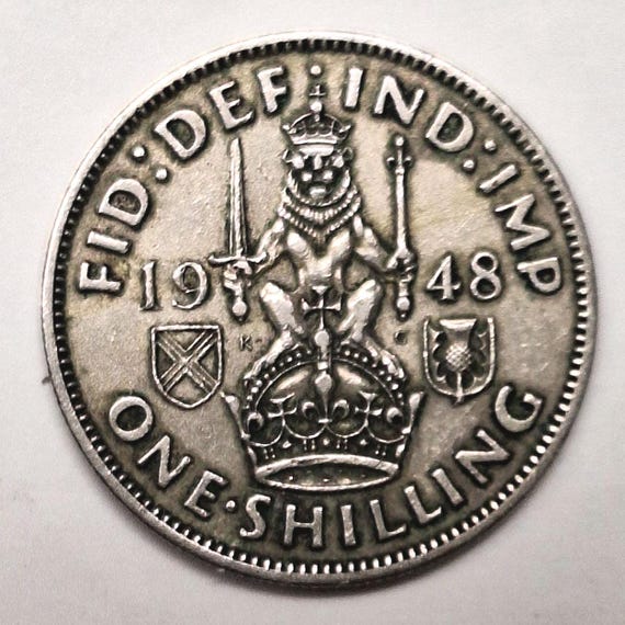 1948年 ジョージ6世 イギリス 1シリング硬貨 - Etsy 日本